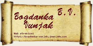 Bogdanka Vunjak vizit kartica